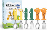 Kitchenville™ Kids Silverware Set — 6-Piece Stainless Steel Flatware (3 Forks + 3 Spoons)